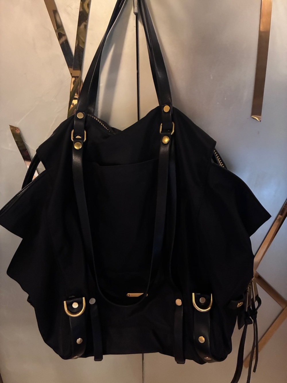 Rebecca Minkoff Large Black Satchel with Gold Hardware